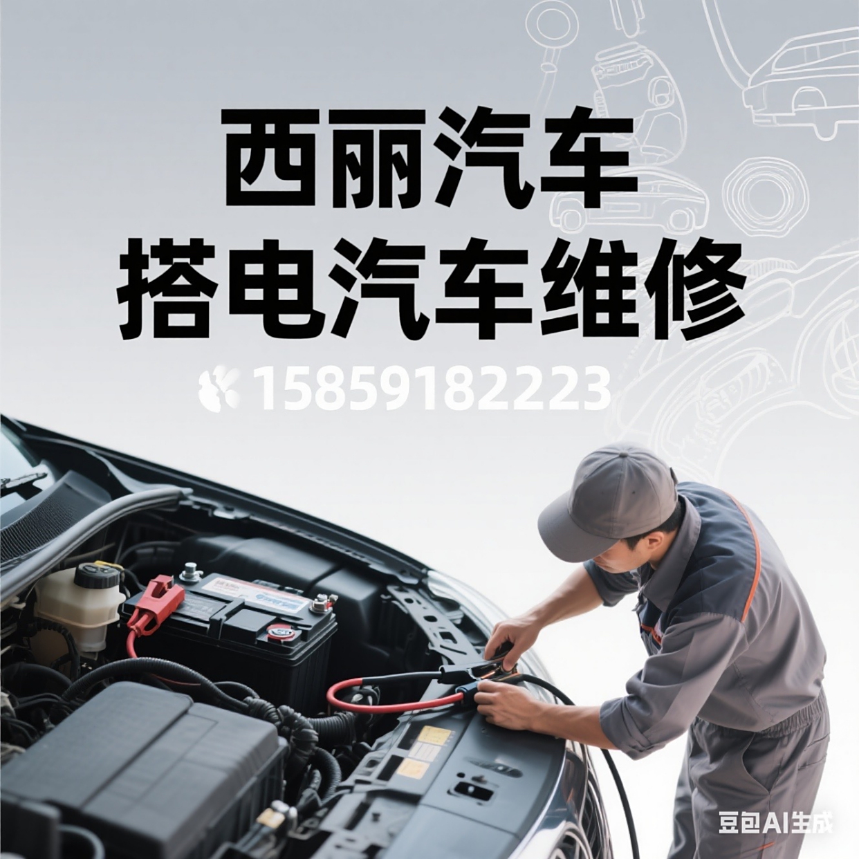 深圳南山区西丽汽车搭电救援,汽车维修服务,24小时快速上门